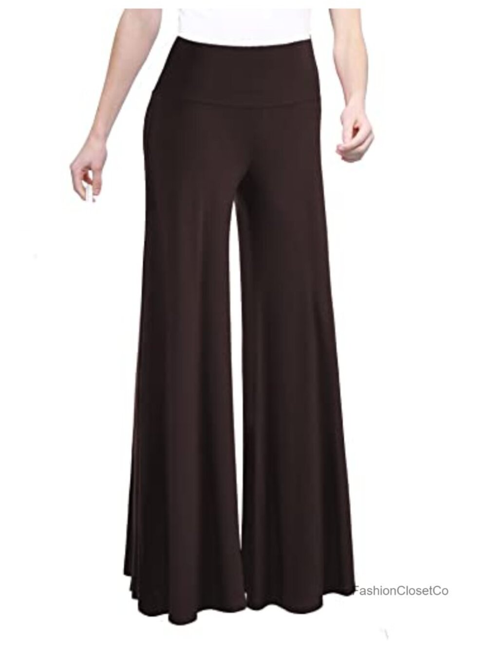 High Rise Flared Wide Leg Palazzo Lounge Pants | Rayon Blend Stretch
